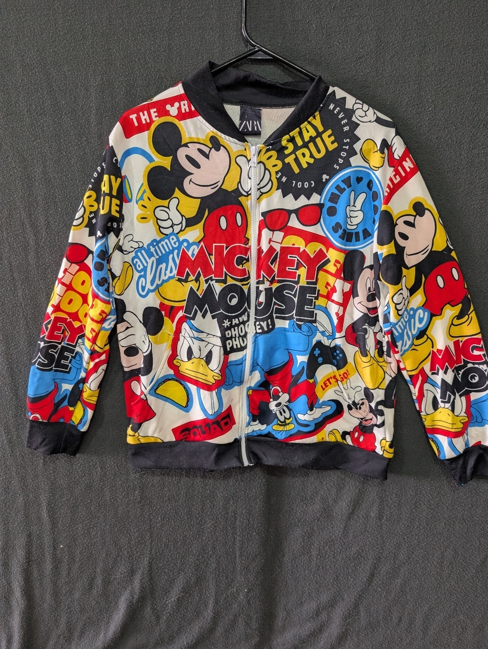 Zara Disney Mickey Mouse AOP Zip Up Jacket - Women's Size M